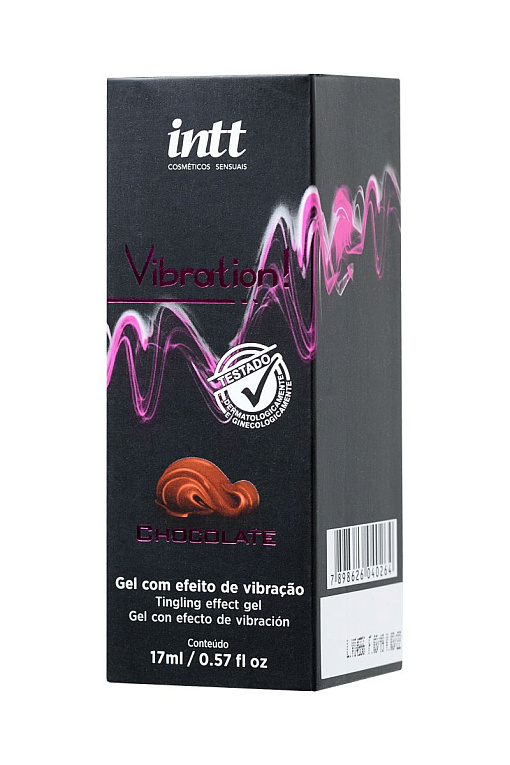 Жидкий массажный гель VIBRATION Chocolate с шоколадным ароматом и эффектом вибрации - 17 мл. - 