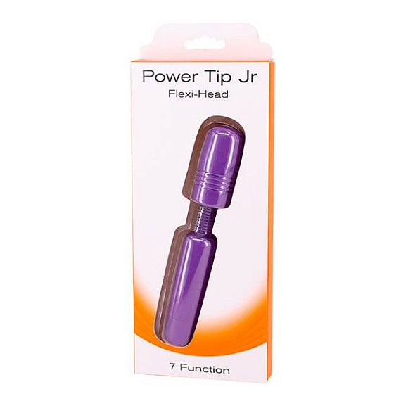 Фиолетовый мини-вибратор POWER TIP JR MASSAGE WAND - анодированный пластик (ABS)
