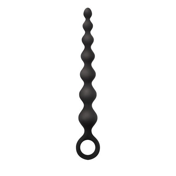 Чёрная анальная цепочка Perles D Lux Long - 20,3 см. - силикон