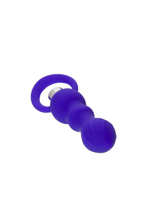 Фиолетовая анальная вибровтулка Curvy - 14 см. ToyFa