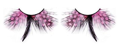 Розово-черные ресницы-перья