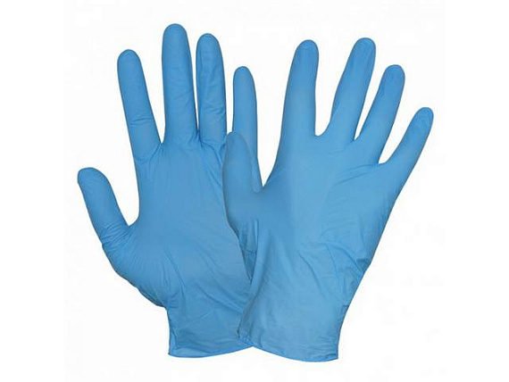 Голубые нитриловые перчатки размера L - 100 шт.(50 пар) - фото 5