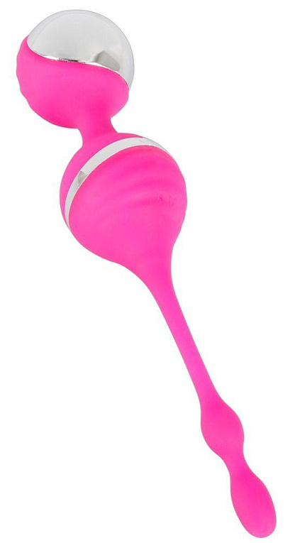 Розовые вагинальные шарики с вибрацией Smile - силикон