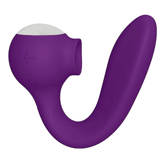 Фиолетовый универсальный вибратор Drago с язычком - 18,3 см. - фото 10