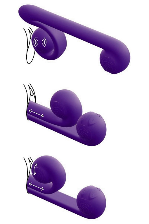 Уникальный фиолетовый вибромассажер-улитка для двойной стимуляции Snail Vibe - фото 5