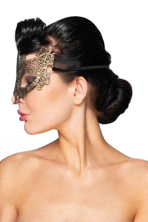 Золотистая карнавальная маска  Шедди от Intimcat
