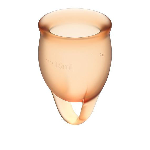 Набор оранжевых менструальных чаш Feel confident Menstrual Cup - силикон