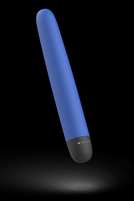 Синий классический вибратор Bgood Classic - 18 см. - анодированный пластик (ABS)