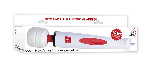 Белый проводной жезловый вибратор Magic Massager Deluxe - анодированный пластик, TPR