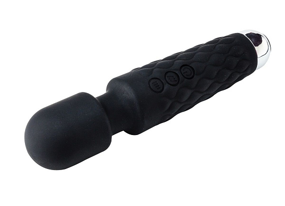 Черный перезаряжаемый wand-вибратор - 20,5 см. от Intimcat