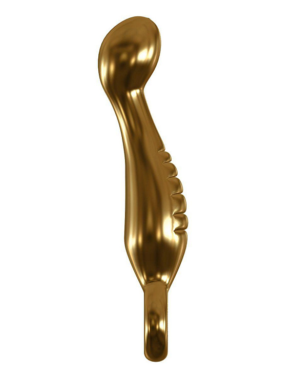 Золотистый фаллоимитатор с крупной головкой для массажа G-точки - 18 см. от Intimcat