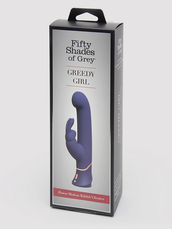 Фиолетовый вибратор Greedy Girl Power Motion Thrusting Rabbit Vibrator - 21,6 см. Fifty Shades of Grey