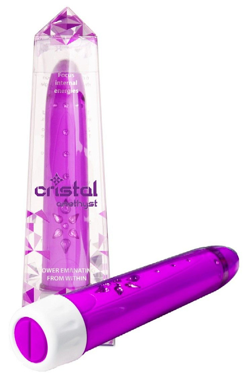 Лиловый вибромассажер Cristal 6x Amethyst - 18 см. Topco Sales