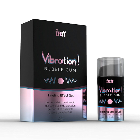 Жидкий интимный гель с эффектом вибрации Vibration! Bubble Gum - 15 мл. - 