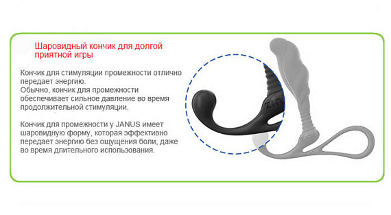 Малый черный массажер простаты ZINI JANUS ANTI-SHOCK - фото 6