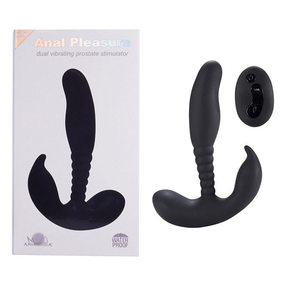 Черный стимулятор простаты Remote Control Anal Pleasure Vibrating Prostate Stimulator - 13,5 см. от Intimcat