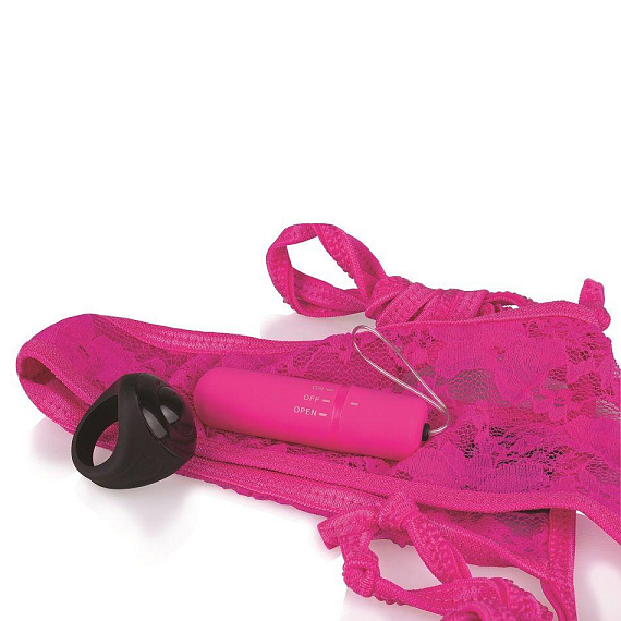 Розовые вибротрусики Remote Control Panty Vibe - полиэстер