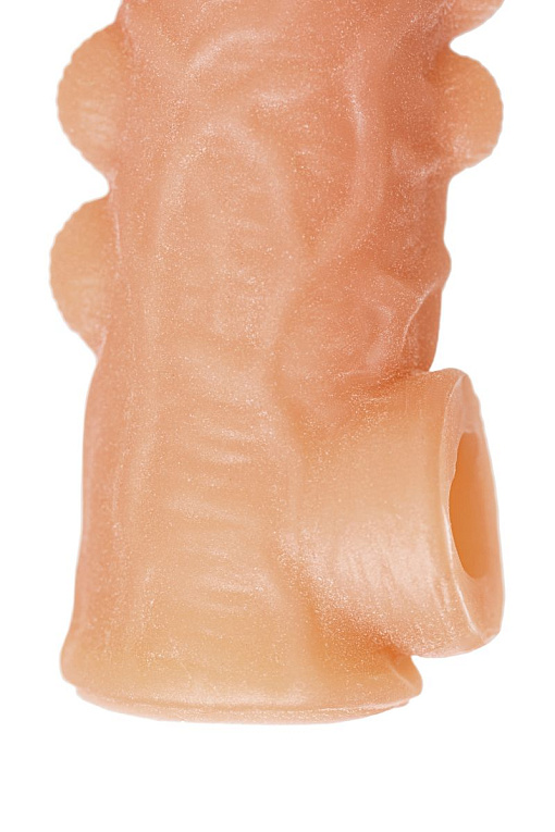 Телесная закрытая насадка с шишечками Cock Sleeve 008 Size L - 17,6 см. - фото 7