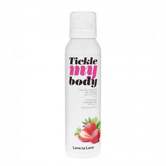 Массажная хрустящая пенка Tickle My Body Strawberry с ароматом клубники - 150 мл. - 