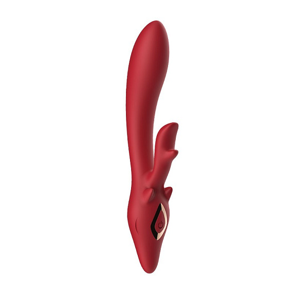 Красный вибратор-кролик - 22,5 см. Silicone Toys