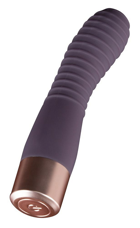 Фиолетовый вибратор с ребрышками Elegant Flexy Vibe - 15 см. от Intimcat