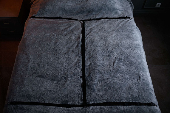 Черный кожаный набор фиксации на кровати Sex Game от Intimcat