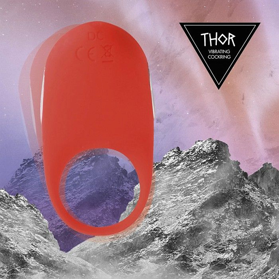 Красное кольцо с вибрацией Thor Cockring от Intimcat
