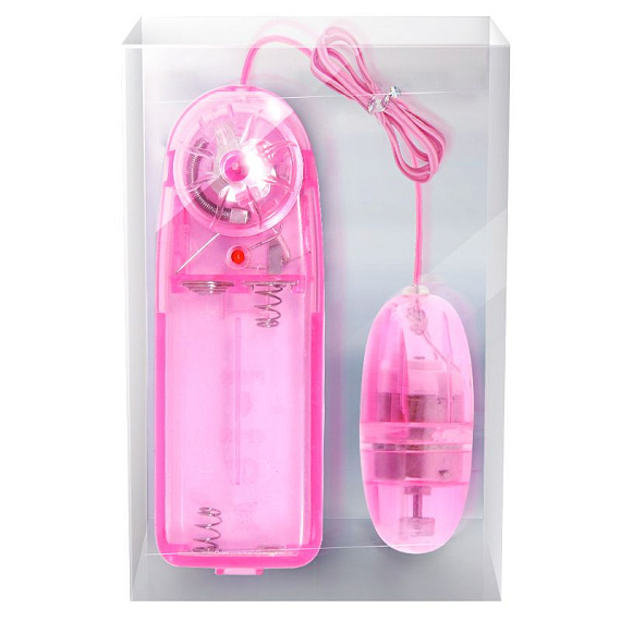 Розовое виброяйцо с выносным пультом - анодированный пластик (ABS)