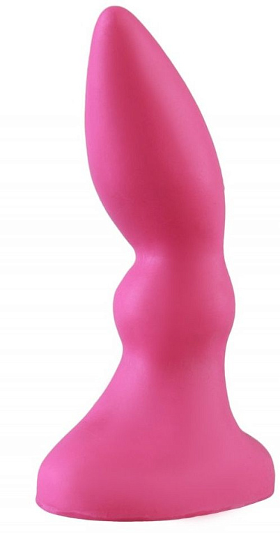Розовая изогнутая анальная пробка - 10 см. от Intimcat