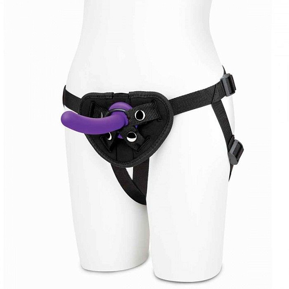 Фиолетовый поясной фаллоимитатор Strap on Harness   5in Dildo Set - 12,25 см. от Intimcat