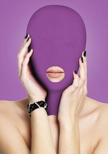 Фиолетовая маска на голову с прорезью для рта Submission Mask