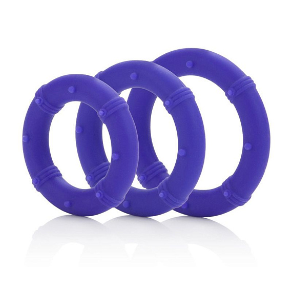 Набор фиолетовых эрекционных колец Posh Silicone Love Rings California Exotic Novelties