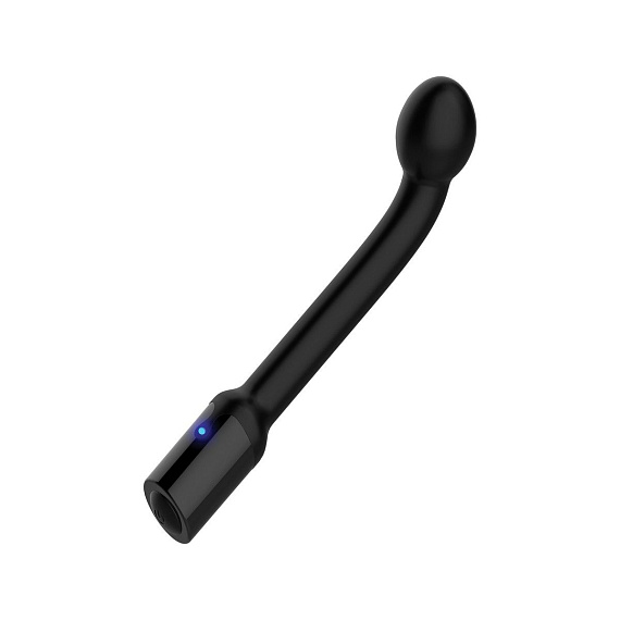 Черный вибростимулятор простаты Rechargeable Prostate Probe - 21,7 см. - анодированный пластик, силикон