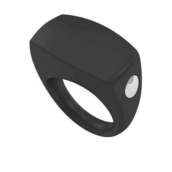 Чёрное эрекционное кольцо B6 с вибрацией - силикон