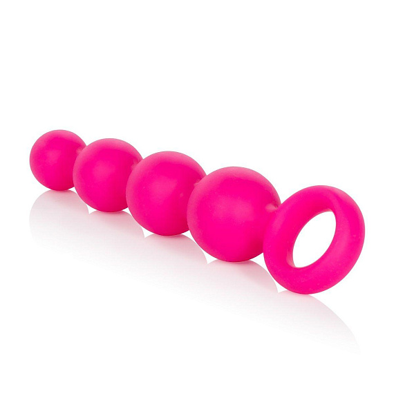 Розовая анальная цепочка Booty Beads - 15,3 см. California Exotic Novelties