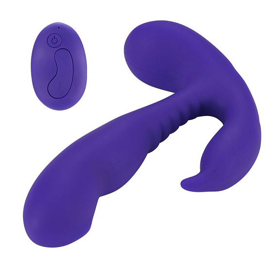 Фиолетовый стимулятор простаты Remote Control Prostate Stimulator with Rolling Ball - 13,3 см. - силикон