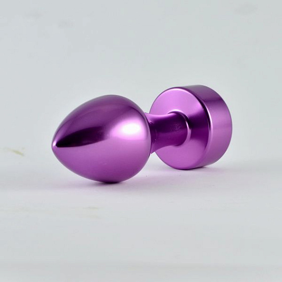 Фиолетовая алюминиевая втулка с прозрачным кристаллом - 8,1 см. - металл
