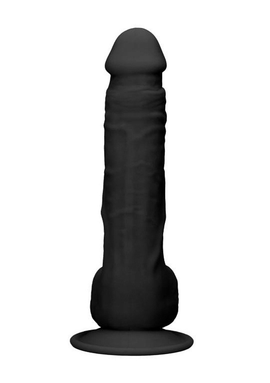 Черный фаллоимитатор Realistic Cock With Scrotum - 24 см. - фото 7