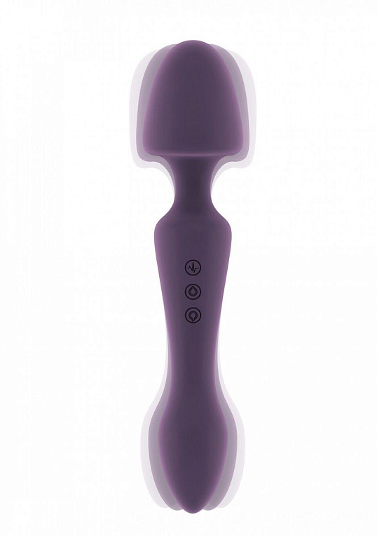 Фиолетовый двусторонний вибратор Sasha - 22,5 см. - силикон