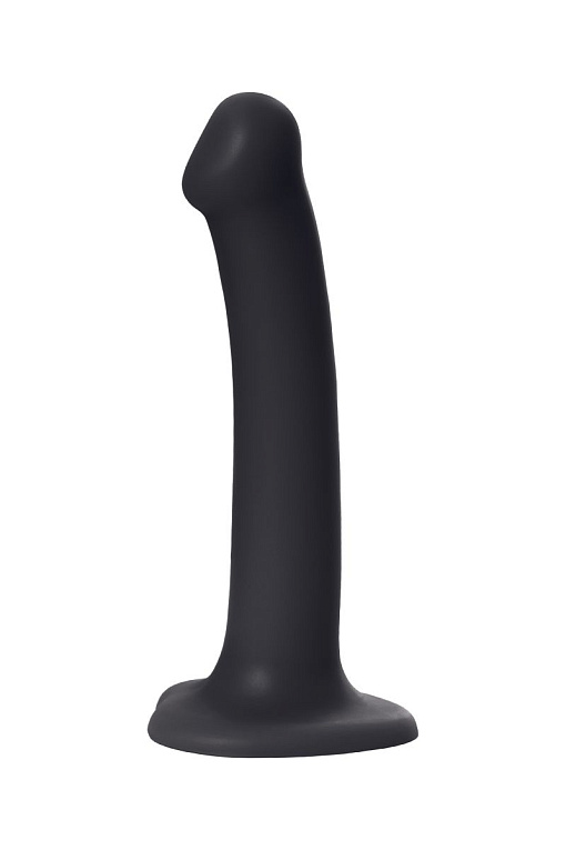 Черный фаллос на присоске Silicone Bendable Dildo M - 18 см. Strap-on-me