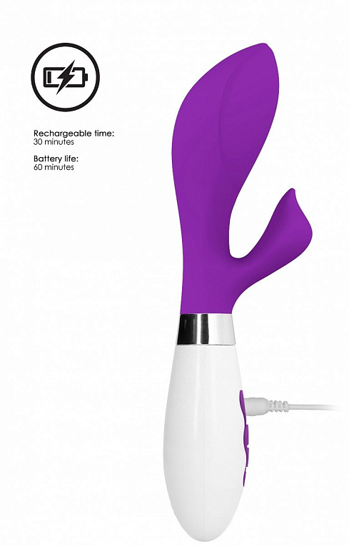 Фиолетовый вибратор-кролик Achelois - 21,8 см. от Intimcat