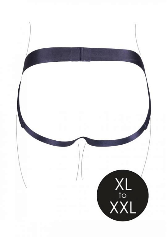 Черные трусики-джоки для страпона с вибропулей - размер XL-XXL - фото 6