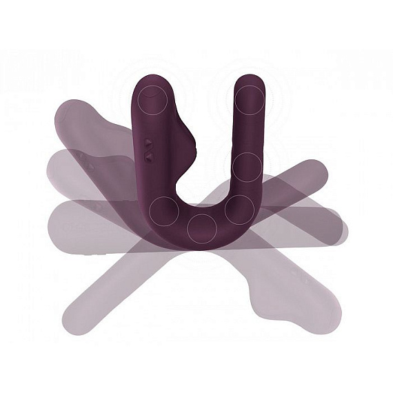Фиолетовый вибратор для пар Crescendo - 21 см. - силикон