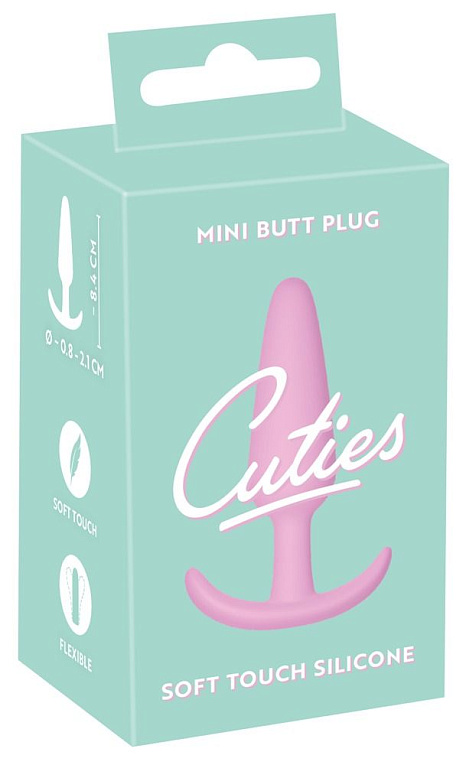 Розовая анальная втулка Mini Butt Plug - 8,4 см. - силикон