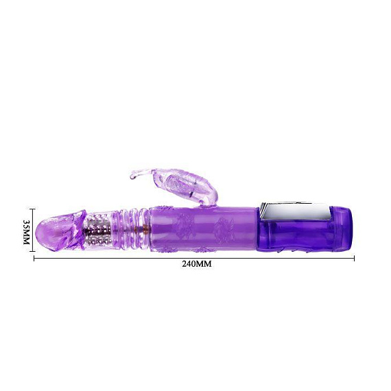 Фиолетовый вибратор хай-тек Butterfly Prince - 24 см. от Intimcat