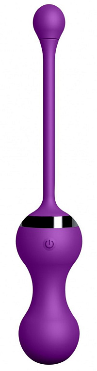 Фиолетовые вагинальные шарики Kegel Egg с браслетом - силикон