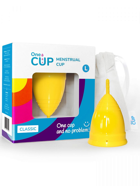 Желтая менструальная чаша OneCUP Classic - размер L - силикон