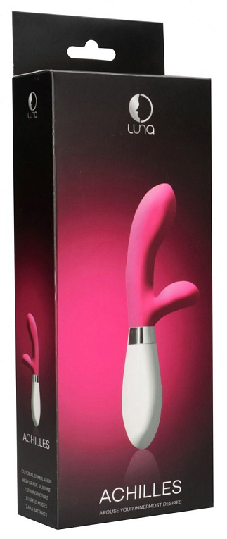 Розовый вибратор-кролик Achilles - 20,5 см. - силикон