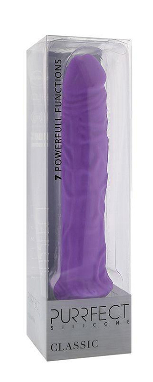 Фиолетовый вибратор-реалистик PURRFECT SILICONE CLASSIC 8.5INCH - 21,5 см. - силикон