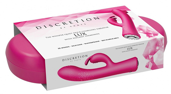 Розовый вибромассажер-кролик Lux - 20 см. - силикон